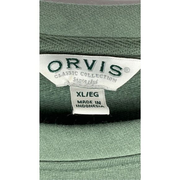 Orvis Men's Crew Neck Long Sleeve Pullover Sweatshirt Green Size XL - Picture 6 of 6
